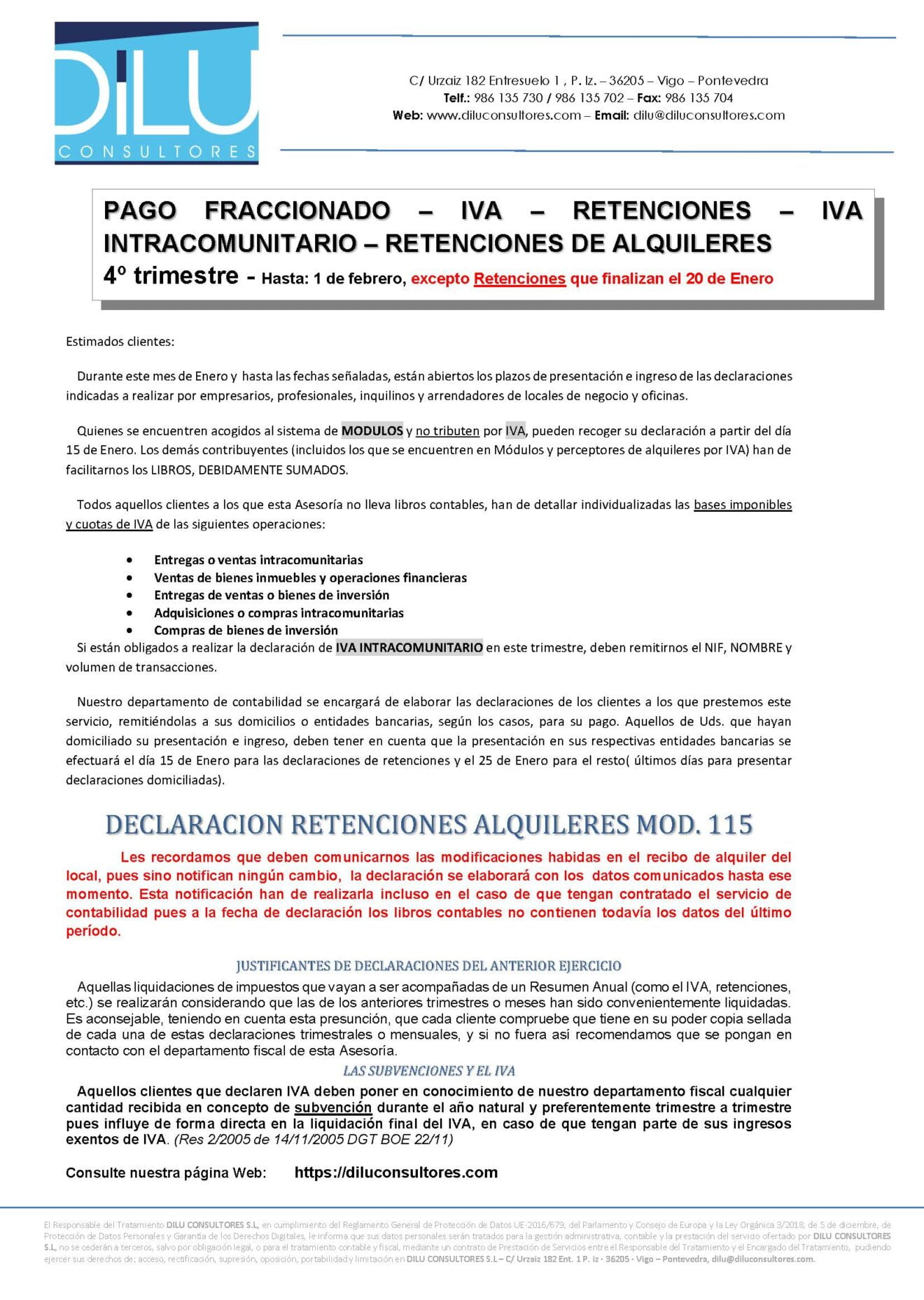 #AVISO DECLARACIONES 4 TRIMESTRE